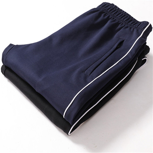 棉质一条杠白边校服裤夏季薄款