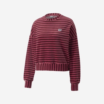 PUMA/彪马 女子DOWNTOWN复古休闲丝绒圆领运动上衣卫衣 537632