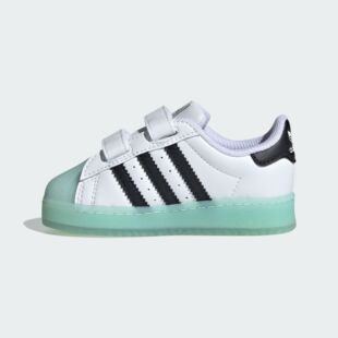 Adidas/阿迪达斯 大童三叶草魔术贴发光运动板鞋小白鞋 IG7005