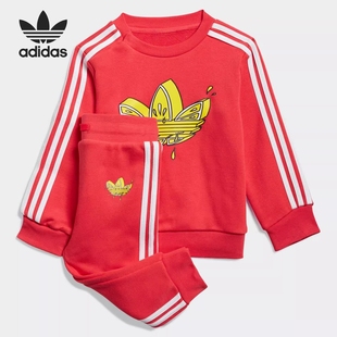 Adidas/阿迪达斯 三叶草男女童装运动套装卫衣长裤 GN4140 GN4139