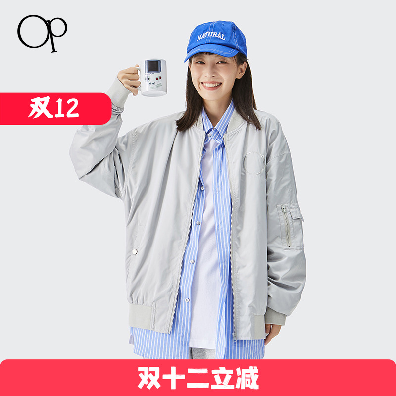 Ocean Pacific飞行夹克宽松op棒球服男女工装潮流oversize外套
