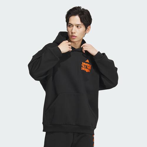 Adidas/阿迪达斯 男子抓绒篮球运动连帽卫衣套头衫 JC6804
