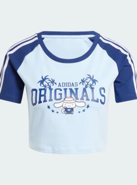 Adidas/阿迪达斯 女子三叶草紧身印花运动短袖T恤 JH3175