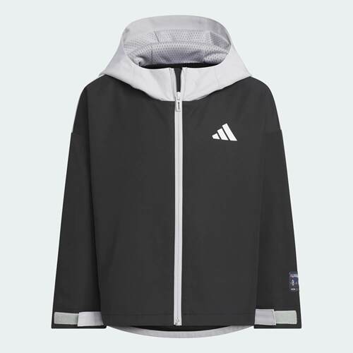 Adidas/阿迪达斯 儿童拒水防泼运动休闲宽松连帽夹克外套 KB4579