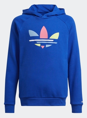 Adidas/阿迪达斯 儿童三叶草经典连帽运动休闲卫衣 H14154