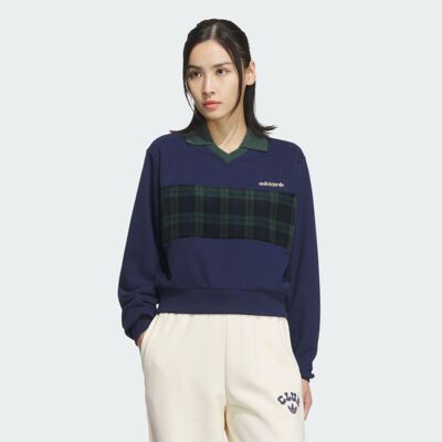 Adidas/阿迪达斯 女子三叶草运动长袖小翻领卫衣套头衫 JC6851