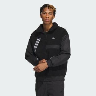 男子摇粒绒运动休闲宽松夹克外套 IK5110 阿迪达斯 Adidas