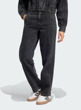 Adidas/阿迪达斯 女子三叶草街头文化牛仔运动裤 IY7407