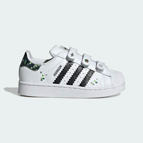 Adidas/阿迪达斯 大童三叶草魔术贴贝壳头运动板鞋小白鞋 JQ8748