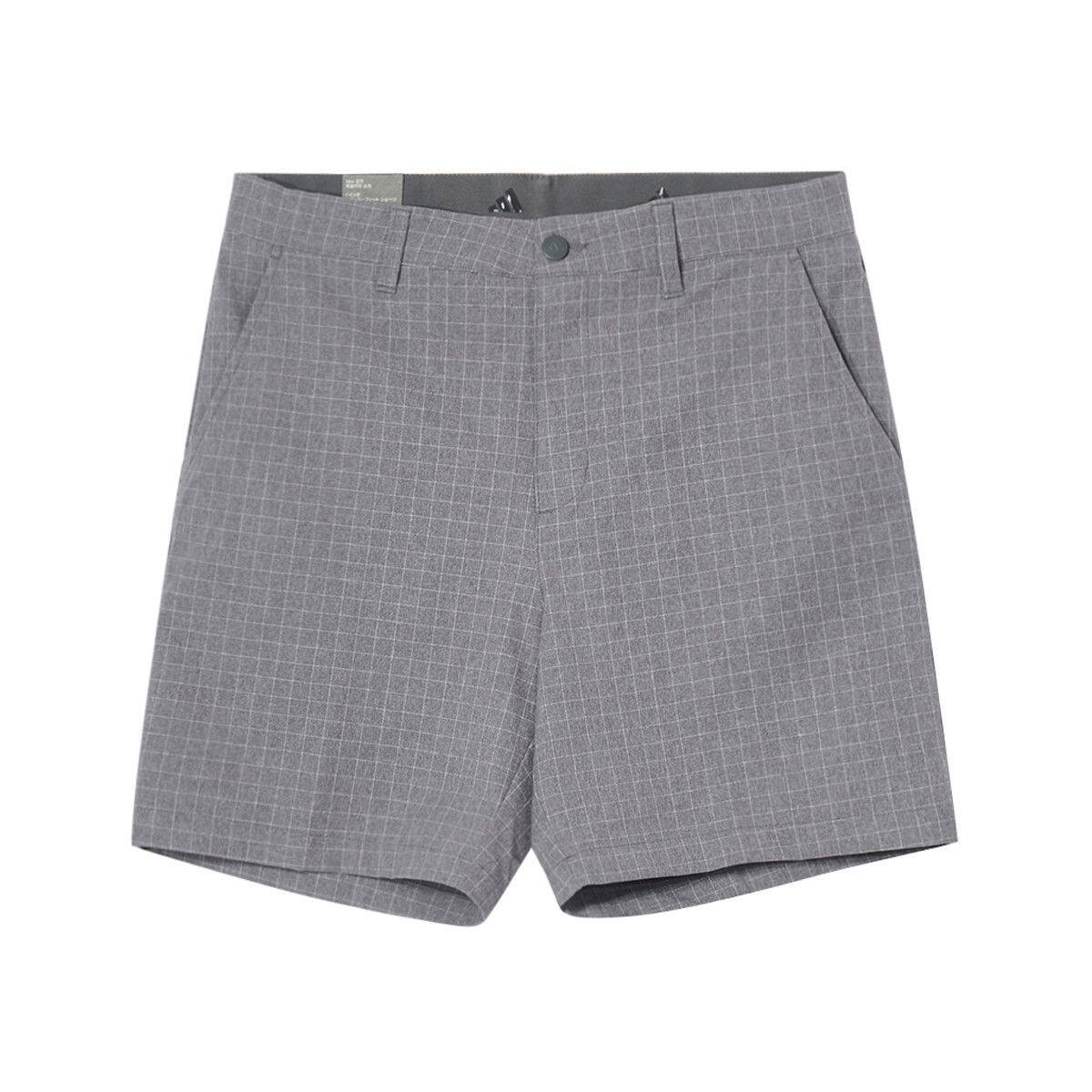 Adidas/阿迪达斯 男子灰色格纹舒适透气高尔夫运动短裤 JY5333