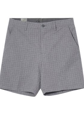 Adidas/阿迪达斯 男子灰色格纹舒适透气高尔夫运动短裤 JY5333