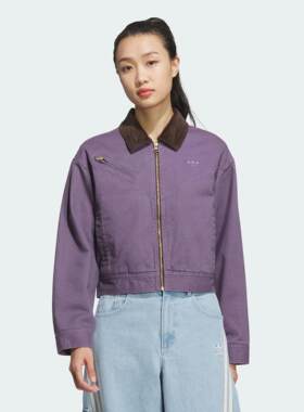 Adidas/阿迪达斯 女子三叶草短款保暖运动棉服 JW9577