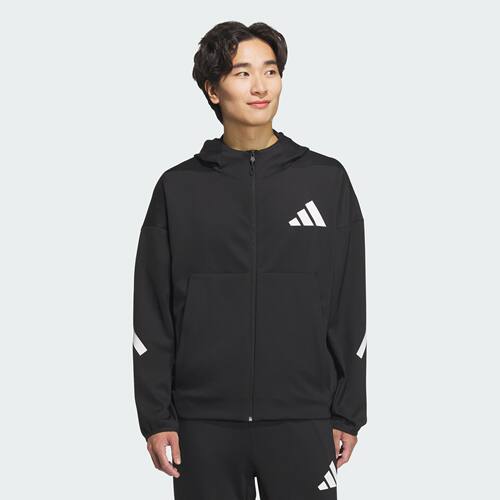 Adidas/阿迪达斯 男子凉感休闲运动宽松舒适连帽夹克外套 JN0131