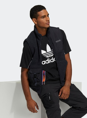 Adidas 三叶草男女同款加厚保暖仿马甲背心 HC0382