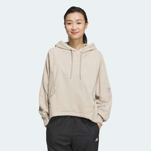 Adidas/阿迪达斯 女子宽松运动休闲长袖连帽卫衣套头衫 JM6225