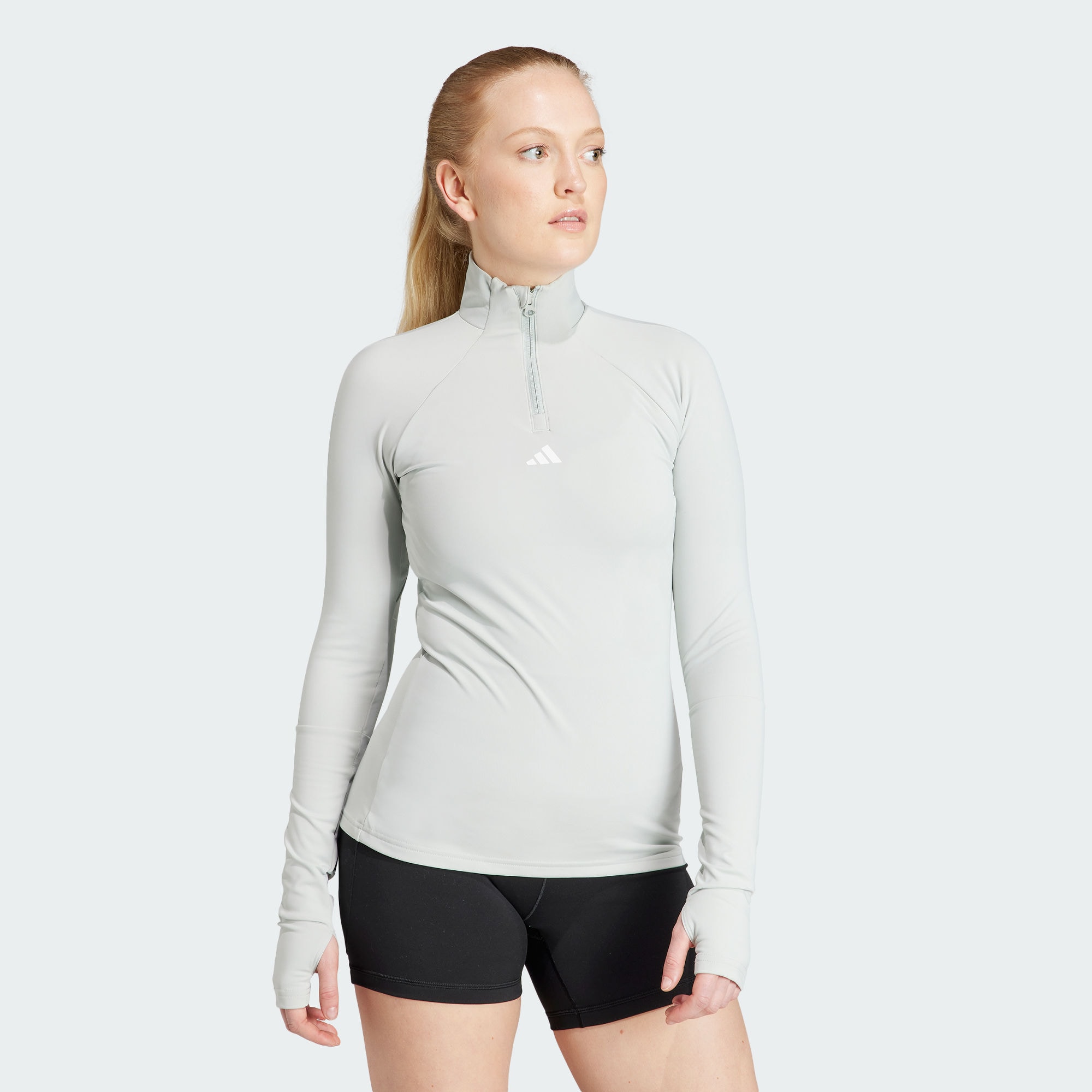 Adidas/阿迪达斯女子 COLD.RDY半开襟运动健身长袖T恤 IL1082