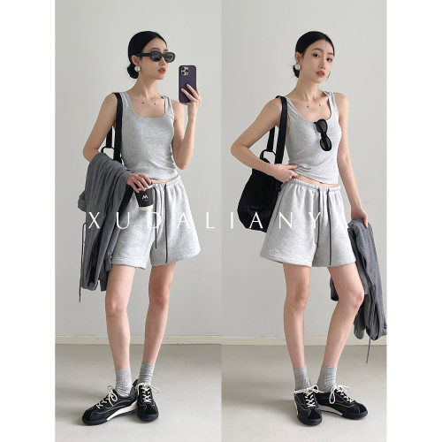 徐大脸吖定制 5色!修身吊带女夏季外穿百搭基础方领短背心女上衣