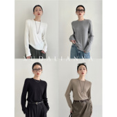 徐大脸吖定制 高弹雪绒打底T恤秋冬亲肤内搭外穿圆领面膜t上衣女