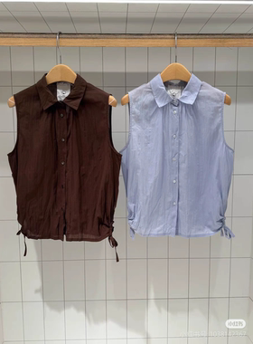 ZUG 正品国内代购25夏5环保棉绉纱棉布褶皱无袖衫K0251VE06原1150