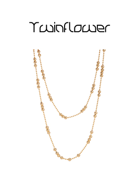 胡夏同款金色圆珠双层锁骨链