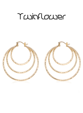 花儿与少年李沁同款耳圈百搭通勤银针三圈耳饰气质高级感小众耳环