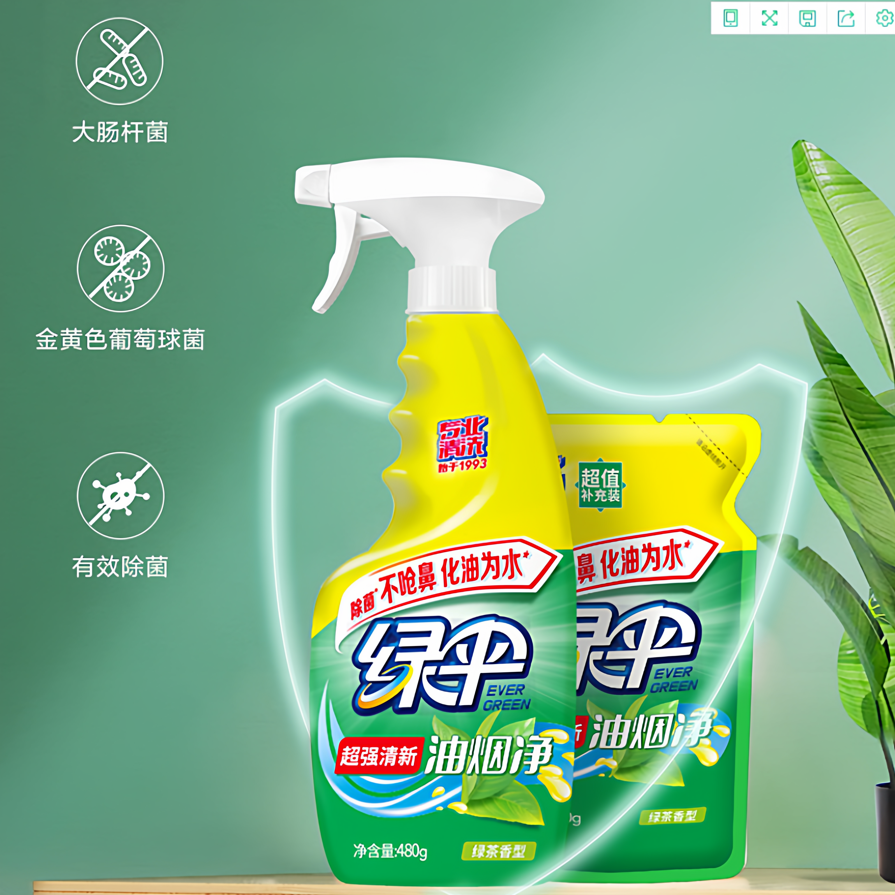 绿伞油烟净去重油污净油烟机清洗剂套装厨房去油污强力清洁剂正品