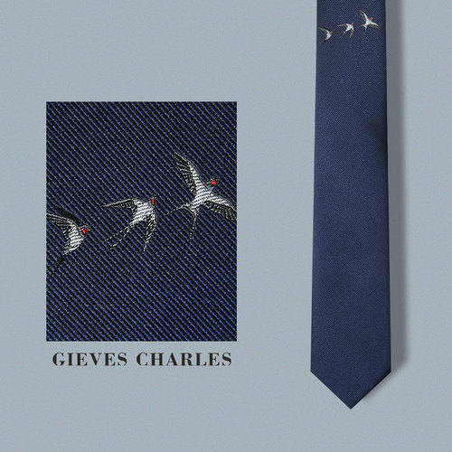 GIEVESCHARLES国潮风蚕丝领带