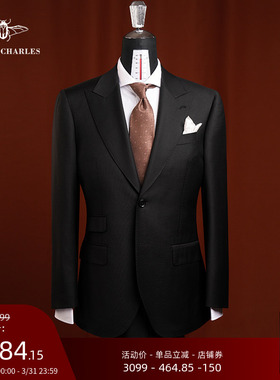 意大利进口泰利亚面料120S纯羊毛男士西服套装商务休闲正装西装男