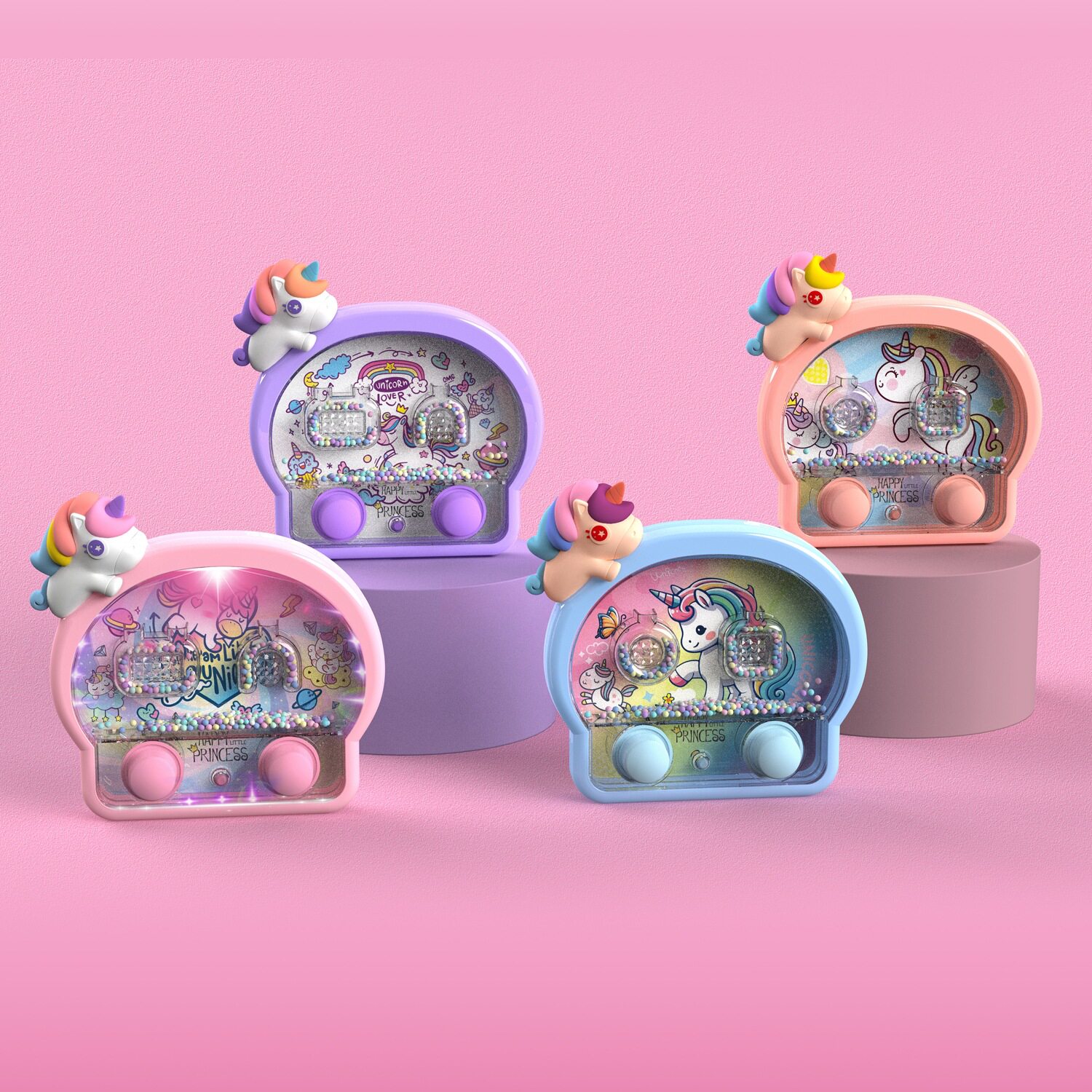 创意减压水机水中魔珠游戏机海洋恐龙独角兽卡皮巴拉益智儿童玩具