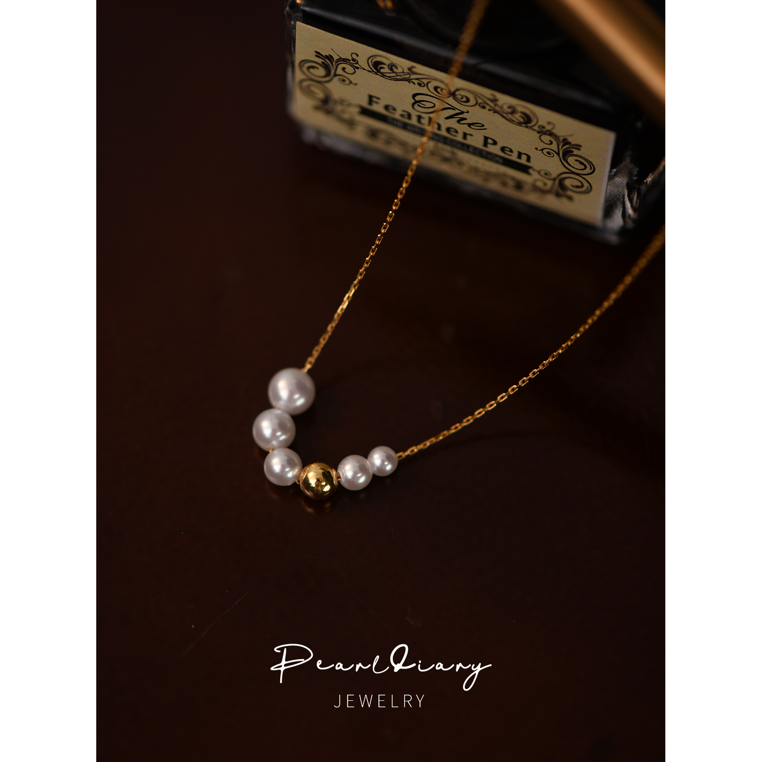 18k金项链女极光正圆吊坠送礼物