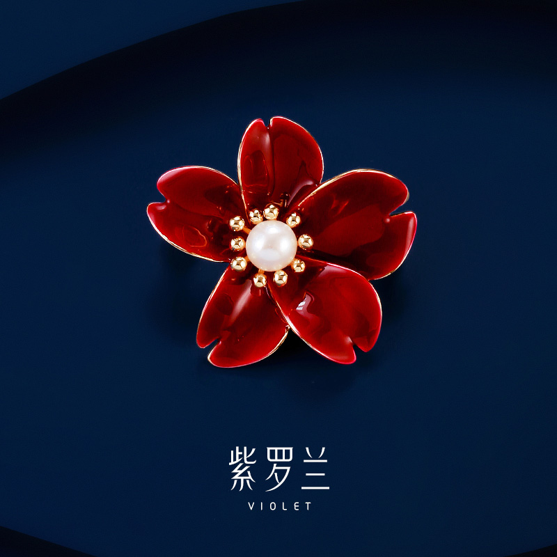 【紫罗兰正版】凋花胸针高档女精致百搭花朵胸花别针小众设计感