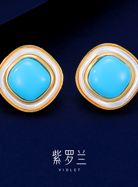 【紫罗兰正版】青松S925银耳钉高档女轻奢精致高级感耳饰耳环送礼