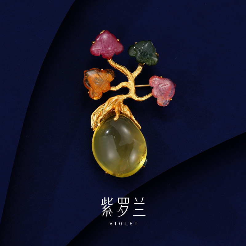 【紫罗兰正版】晶柠胸针