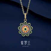 紫罗兰正版 纷莲锁骨链S925纯银精致项链莲花吊坠生日礼物