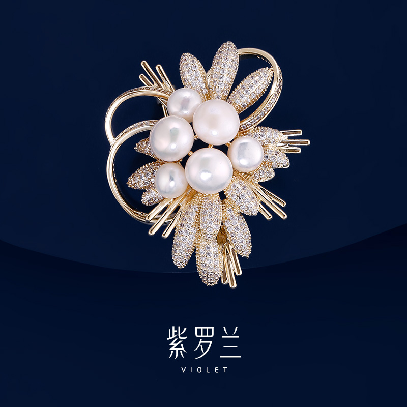 【紫罗兰正品】繁花珠胸针