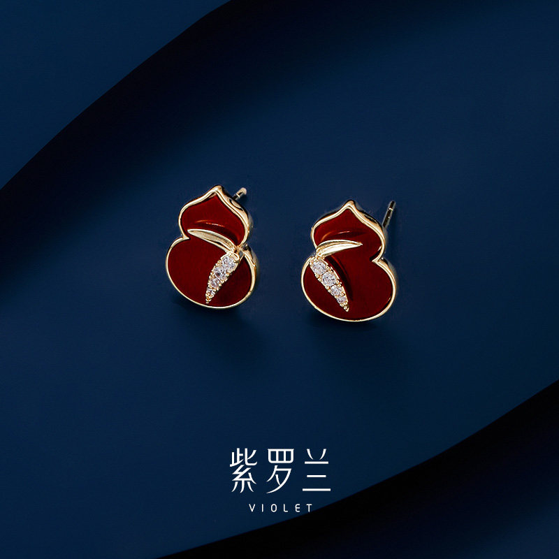 【紫罗兰正版】葫叶耳钉