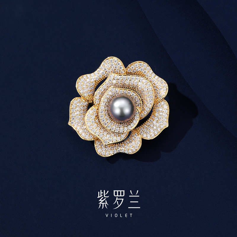 【紫罗兰正版】璀金玫胸针