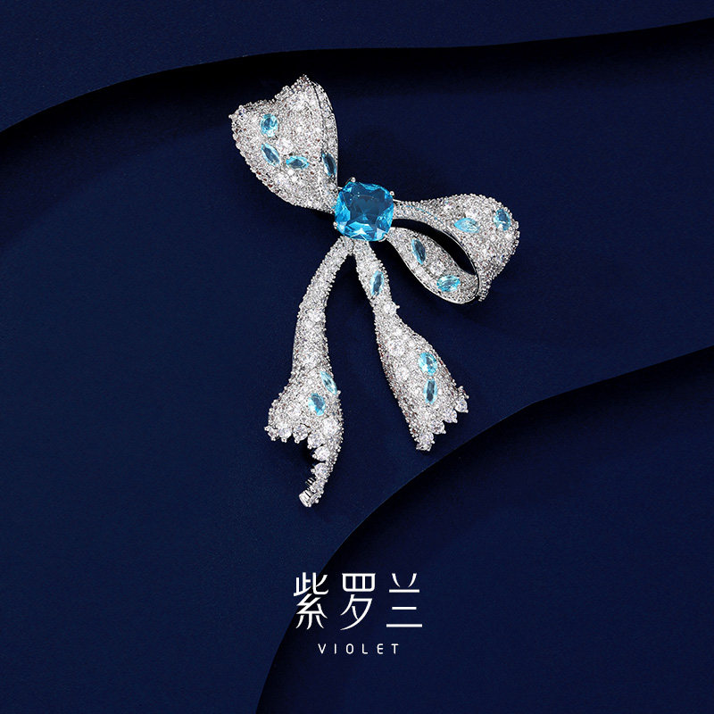 【紫罗兰正版】蓝蝶结胸针高档精致时尚百搭胸花别针生日礼物,饰品/流行首饰/时尚饰品新,胸针,淘宝优惠券,粉丝福利购,淘宝优惠卷