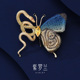 蛇型配饰别针新款 时尚 蝶翼蛇胸针高档女个性 潮流 紫罗兰正版