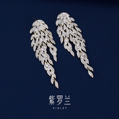 述雅姿耳环女高级感气质设计感长款 紫罗兰正版 耳饰生日礼物