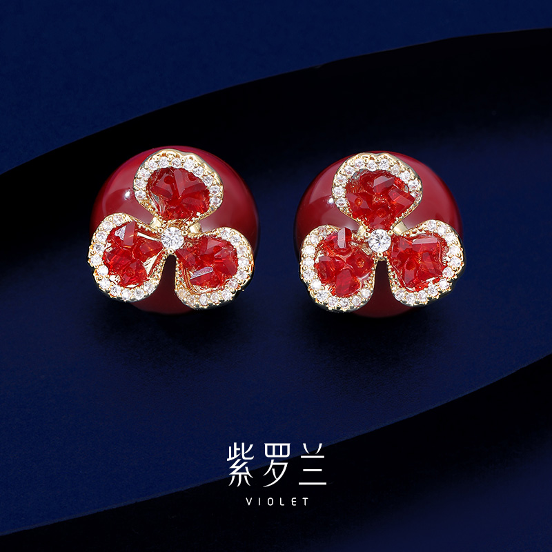 【紫罗兰正版】红桑花耳钉