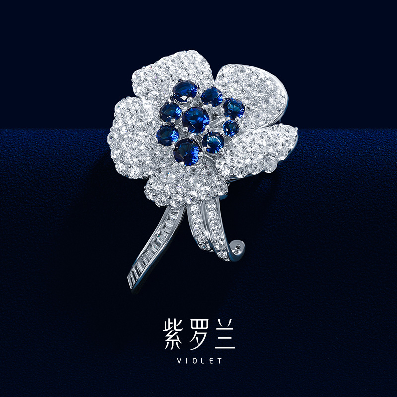 紫罗兰花左时尚女胸针