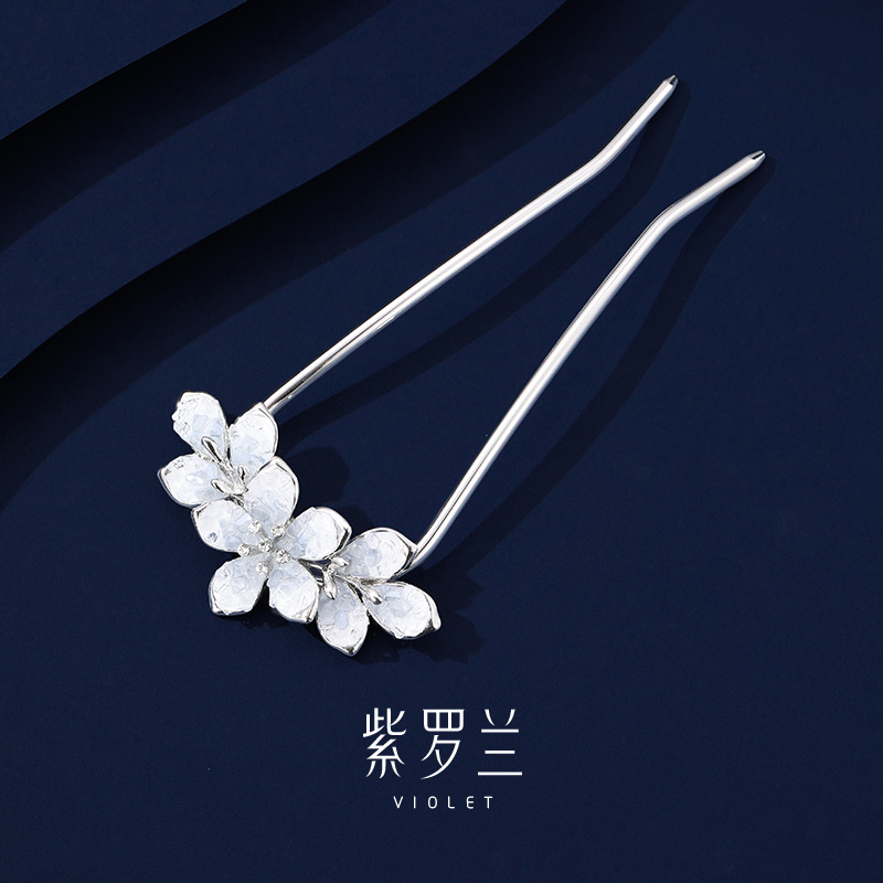 【紫罗兰正版】晶莹花发钗