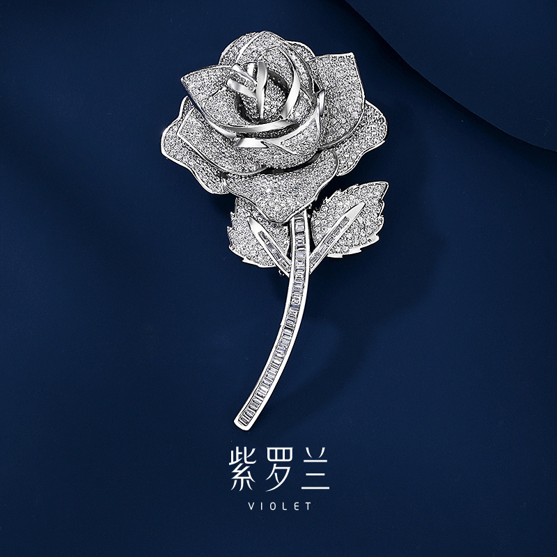 【紫罗兰正版】倾玫胸针