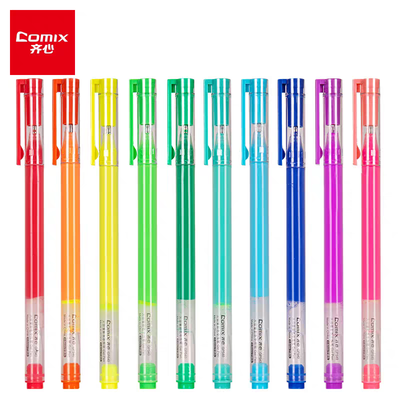 齐心子弹头荧光笔彩色中性笔