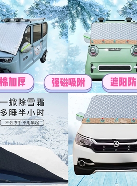 鸿日U8电动四轮车遮雪挡加厚防雪罩前挡磁吸式遮阳防雪防霜半罩