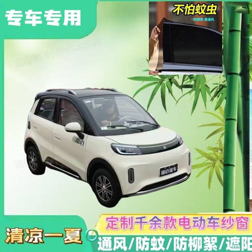 雷迈领驭电动四轮车防蚊网双层防蚊纱窗夏季遮阳网防柳絮窗帘网纱
