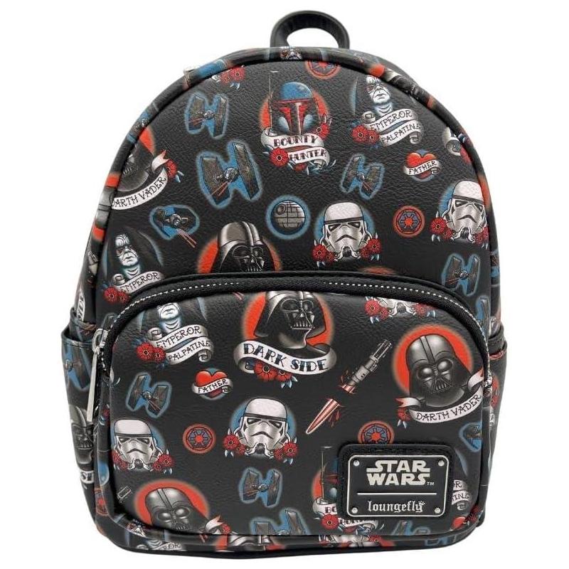 代购Loungefly男女星战双肩包前置拉链袋侧边口袋可调节肩带定制