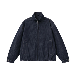 复古潮流立领休闲夹克上衣男不掉色 新款 原色牛仔外套男款 2026春季