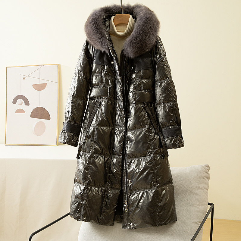 狐狸毛领羽绒服女中长款2025年冬新款小个子爆款时尚洋气保暖外套